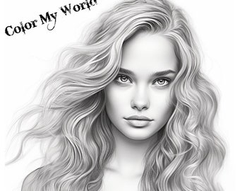 Haley volwassen grijswaarden kleurplaat