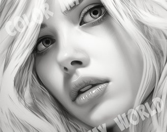 Jenny grijswaarden volwassen kleurplaat