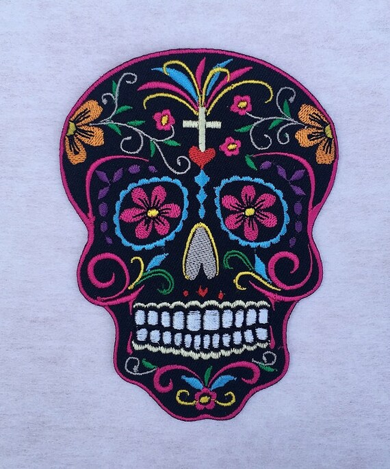 Day Of The Dead Candy Mexican Iron On Skull Patch Patches Badge Embroidered 63