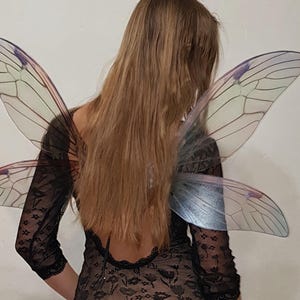 transparent delikater colors parple red green fairy wings for a girl or for an adult, flower fairy