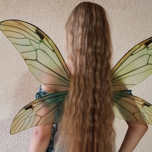 green colored fairy wings, girl gift, flower fairy.