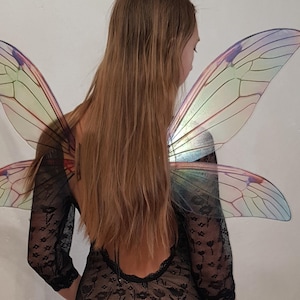 transparent  colors parple red green fairy wings for a girl or for an adult, flower fairy