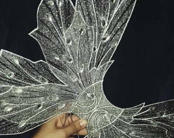 Silver butterfly wings  fairy costume fairytale wings gift fo girl play child costume wings butterfly gift  for birthday