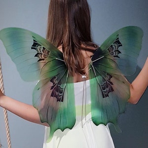 BIG Colorful  Green Light Comfortable Fairy Wings