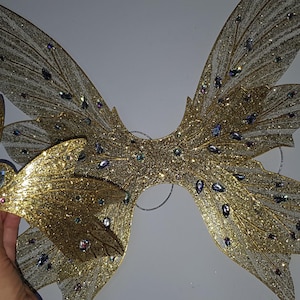 gold shimmery butterfly wings with lots of rhinestones  fairy costume gift fo girl costume wings butterfly for birthday flower girl