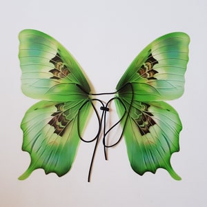 green Baby and Kids Flower Fairy Wings Dress Up, Quality Print, Lightweight and Comfortable Fairy Wings for Kids and Party, Pretend Play