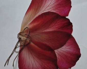 Rosenblatt-Feenflügel, Blumenfeenflügel, rosa Feenkostüm, Schmetterlingsflügel, Blumenmädchenflügel, Hochzeitsfeenflügel, handgefertigtes Kostüm
