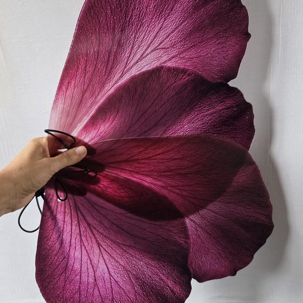 Ailes de fée en pétales de rose, ailes de demoiselle d'honneur, ailes de fée pour adultes, ailes de fée pour enfants, costume de fée fait main, ailes roses bordeaux, mariage féérique
