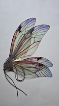 Green multi-colored fairy wings: realistic high-quality print of the picture, lightweight plastic, adjustable straps, photo props
