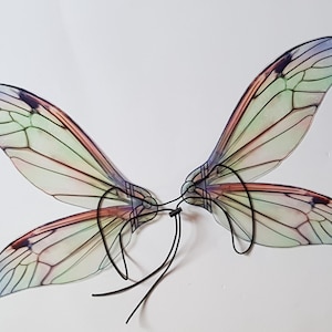 transparent delikater colors parple red green fairy wings for a girl or for an adult, flower fairy