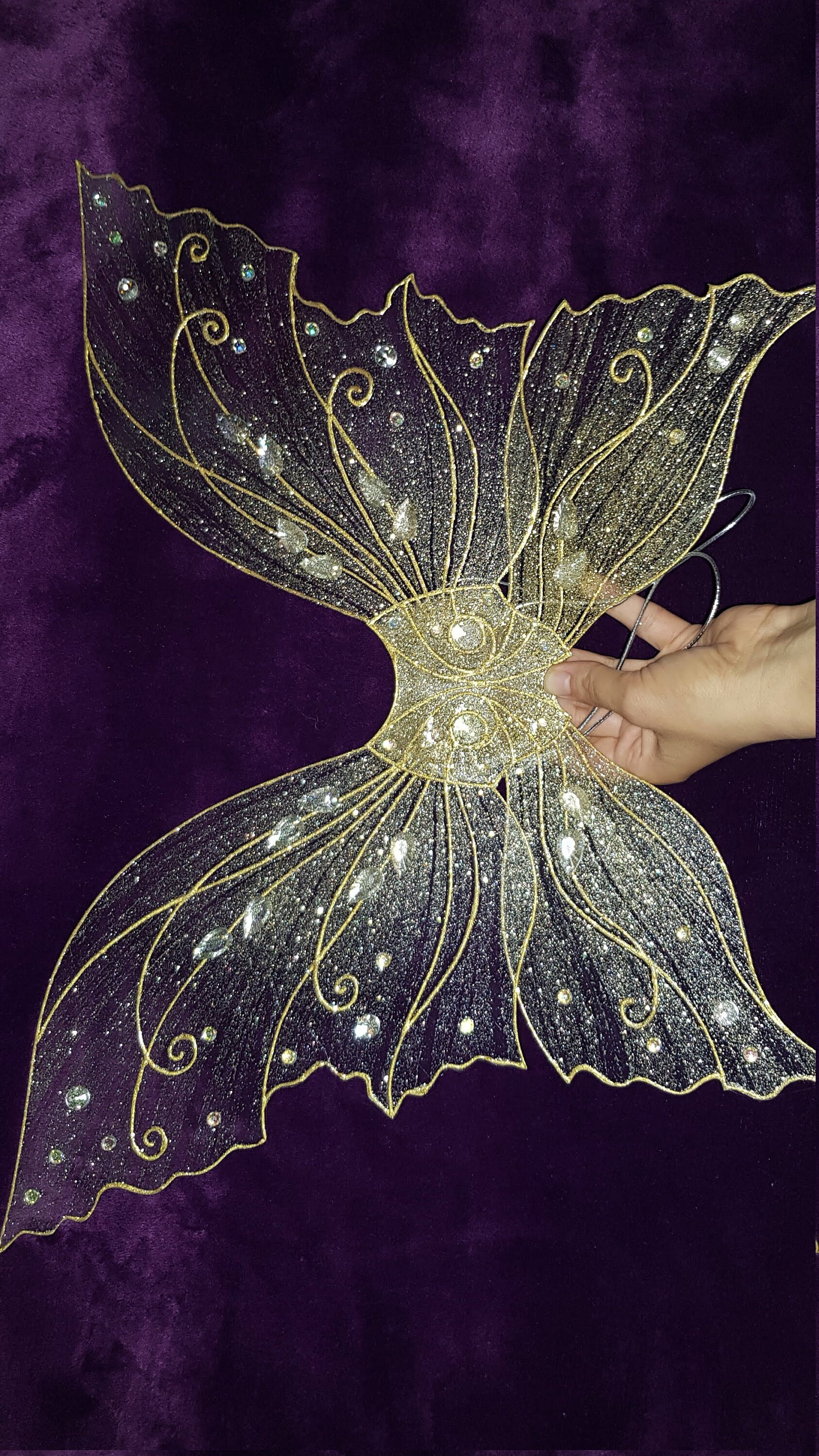 Golden butterfly wings fairy costume fairytale wings gift fo Etsy