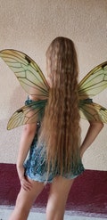 green colored fairy wings, girl gift, flower fairy. product logo