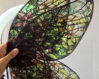 green fairy wings multi-colored with flowers light comfortable