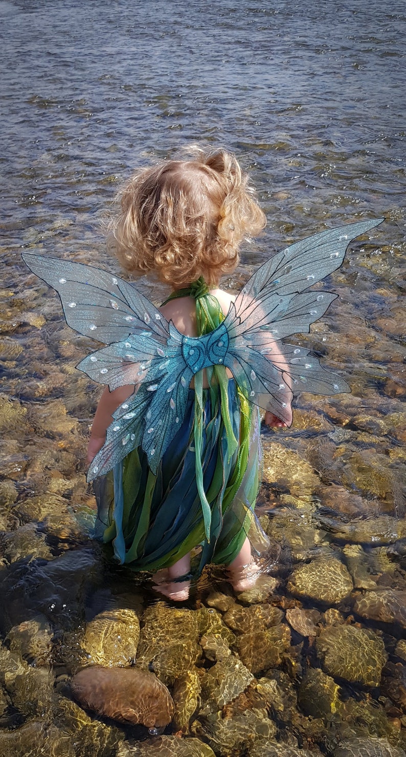 Blue Butterfly Wings Set Crown Fairy Costume Fairytale Wings Gift Fo Girl Play Child Costume Wings Butterfly Gift For Birthday Toys Games Toys Vadel Com