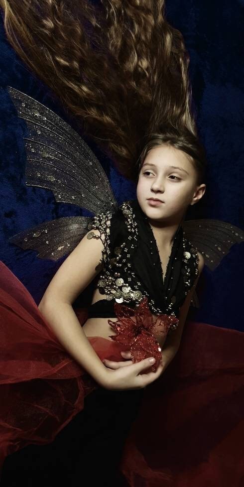 Dark Silver Butterfly Wings Set Crown Fairy Costume Fairy Wings Gift for Girl Play Kids Costume Butterfly Wings Birthday Gift