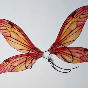 Colorful Pink Red Orange Fairy Wings Gift For Girl Flower Fairy.