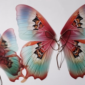 for mom and baby big and small delicate colors red fairy wings for girl and adult, flower fairy