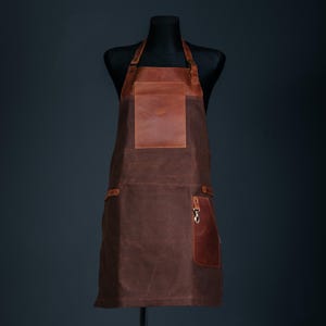 Canvas and Leather Apron, Gift  Ideal for BBQ or Workshop Use
