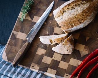 End grain cutting board Wooden cutting board personalized Wedding gift