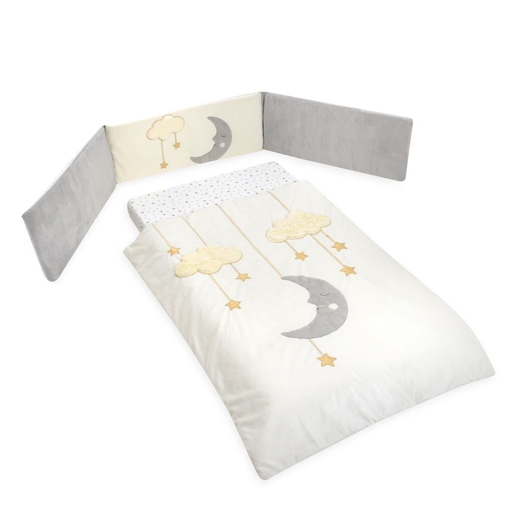 Moon and Stars Crib Bedding Set Nursery Crib Bedding 3 Piece Etsy