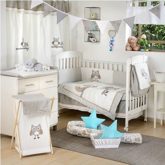 owl cot bedding