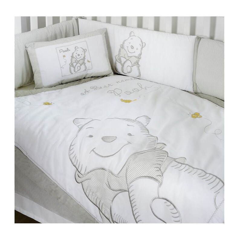 Baby Gray Winnie The Pooh Crib Bedding Setnursery Crib Etsy