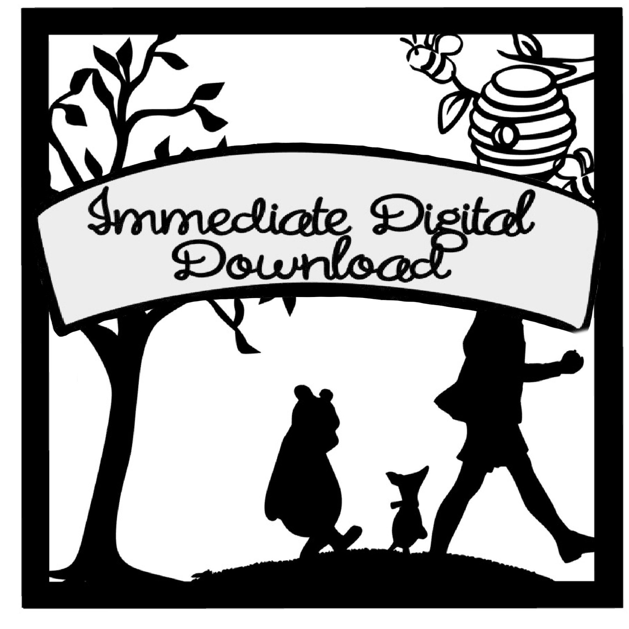 SVG Digital Download Winnie the Pooh for Shadow Box SVG - Etsy UK
