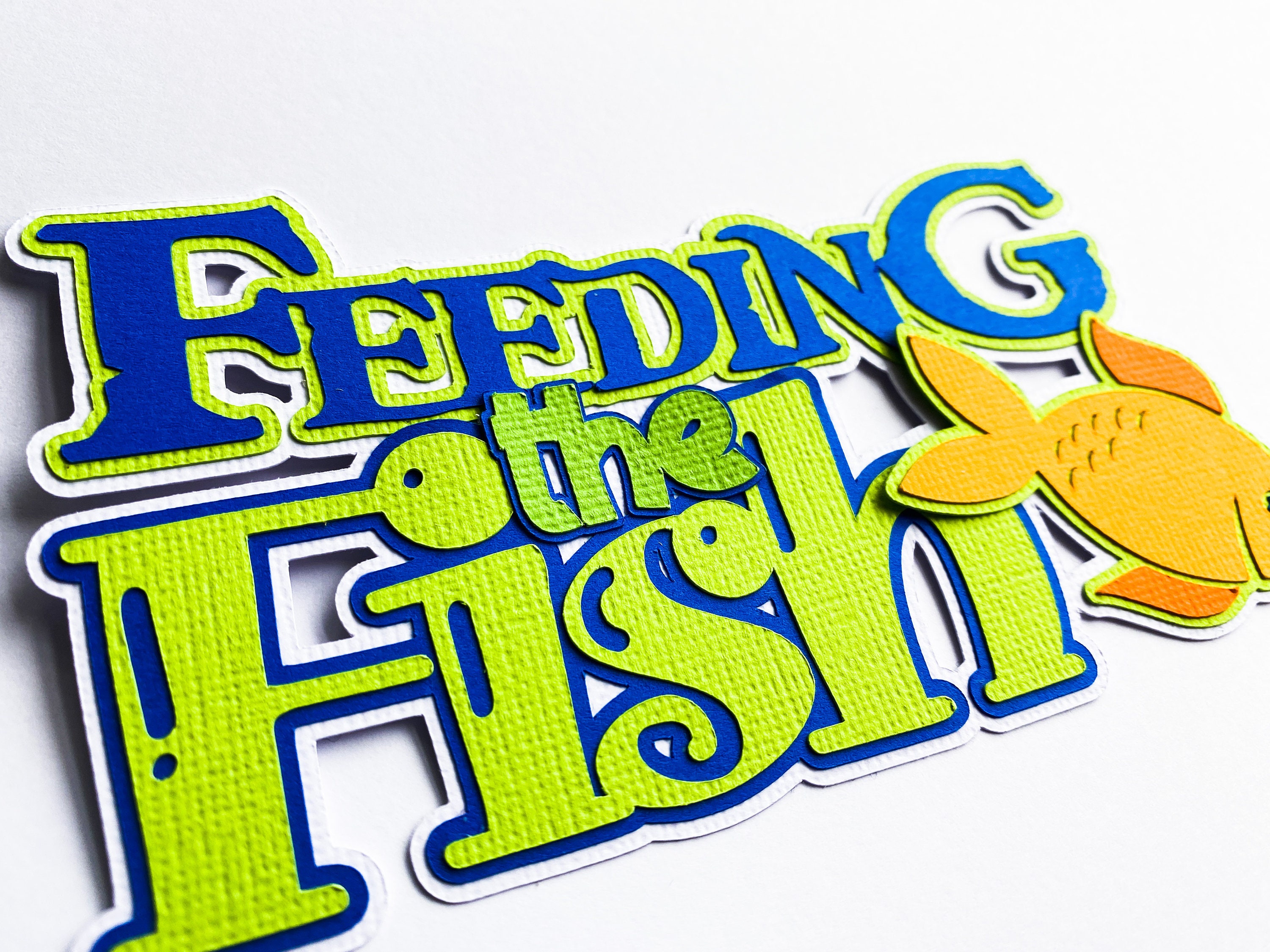 Feeding the Fish Scrapbook Embellishment Die Cut Etsy