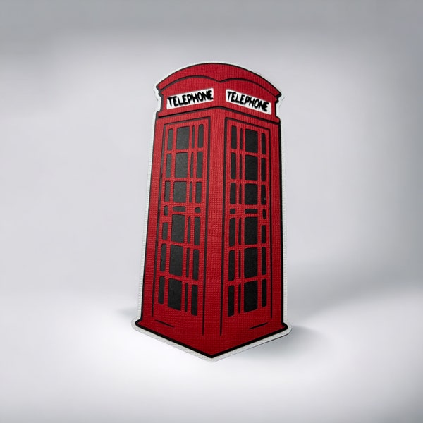 London Red Phone Box Scrapbook Embellishment Die Cut