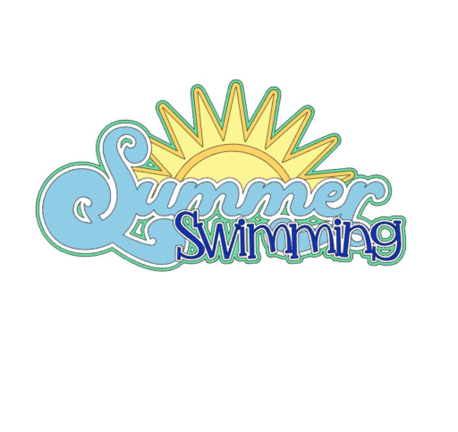 Summer Swimming scrapbook title digital cutting file .svg Etsy