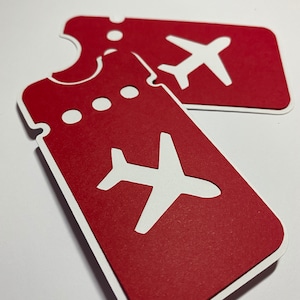 Travel Scrapbook Flight Ticket Die Cuts x5 Scrapbook Embellishments