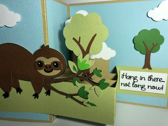 Download Svg Digital Download 3d Sloth Card Digital Cutting File Svg Etsy