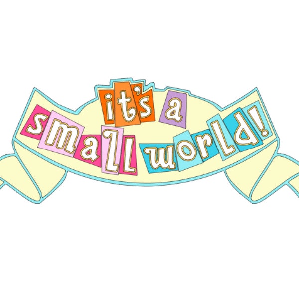 SVG Digital Download Small World Banner digital cutting file (.svg) for Cricut/Silhouette cutting machines