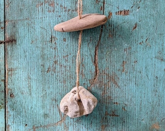 Lake Erie Hag Stone/Witch Stone/Fairy Stone Driftwood Mobile