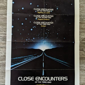 Encuentros cercanos del tercer tipo cartel original de una hoja de película 1977
