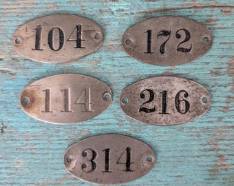 Vintage Number Tags, Set of 5 - Etsy