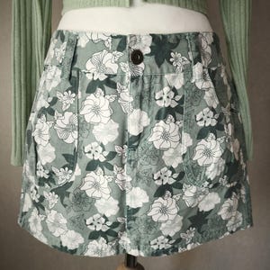 Minijupe en jean fleuri vintage Taille L