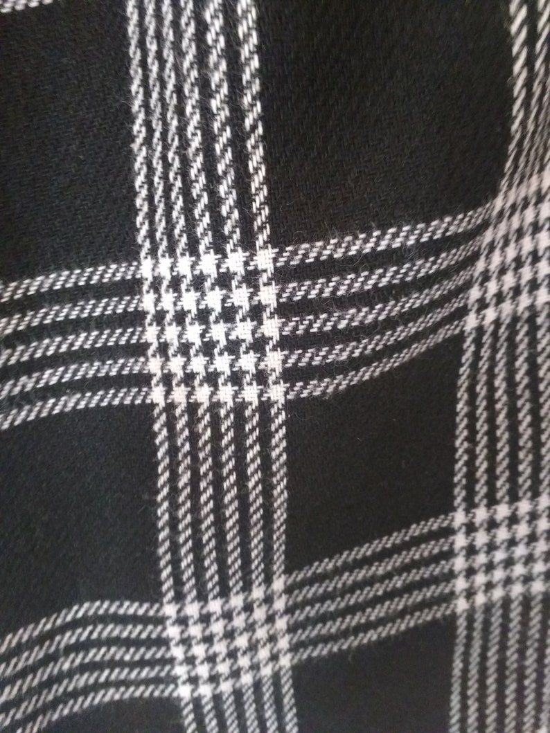 winter pleated trousers size S high waisted wool pants Vtg 90s plaid black and white geek pants
