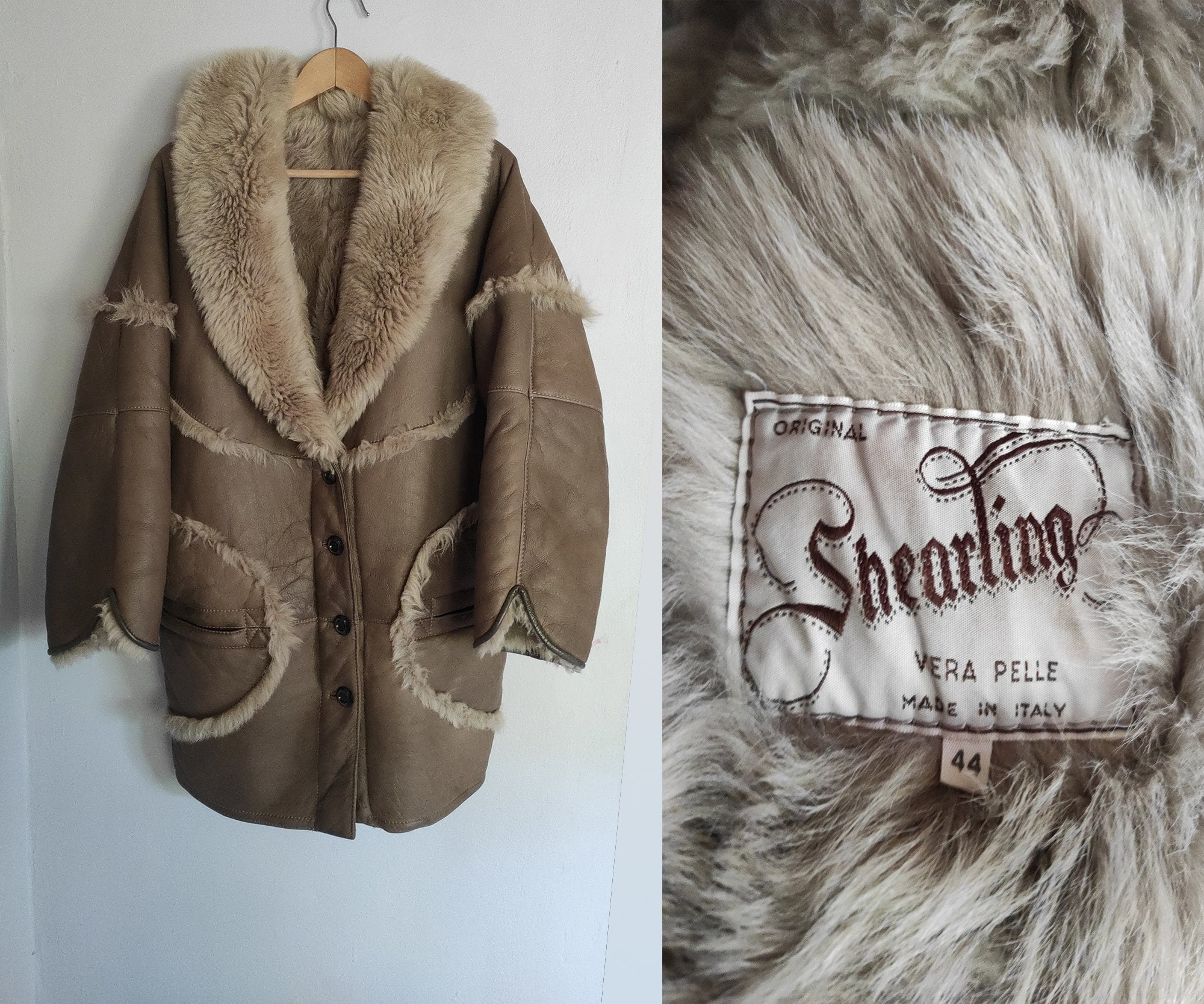  Chaqueta de cuero de los hombres de Shearling Abrigos de moda para  hombre Slim Genuine Sheepskin Outerwear, Champán : Ropa, Zapatos y Joyería