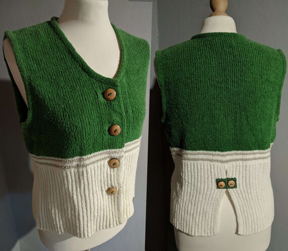 Vintage Giesswein Austria knit vest/ women's butto