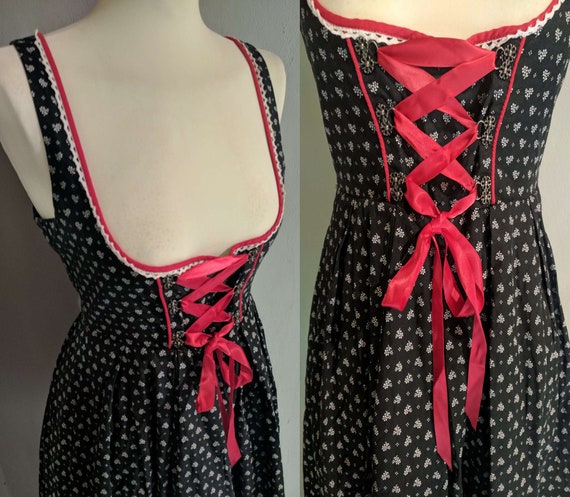 Octoberfest style dress/ gothic sexy black corset