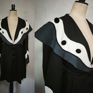 Avant-Garde French Flare Coat | 80s Parisian Statement