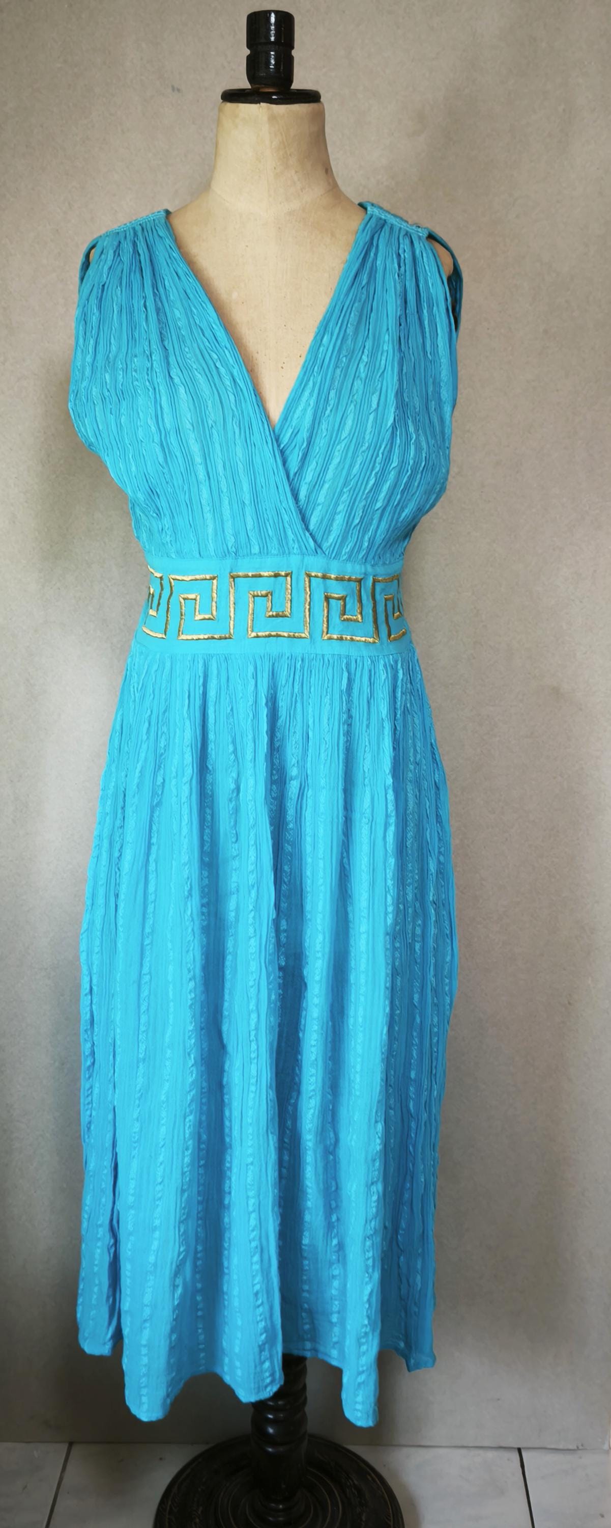 sachin and babi light blue dress Greek Style Linen Blend Draped Braids Kimono Cover Up Slit Maxi Dress   lilipretty