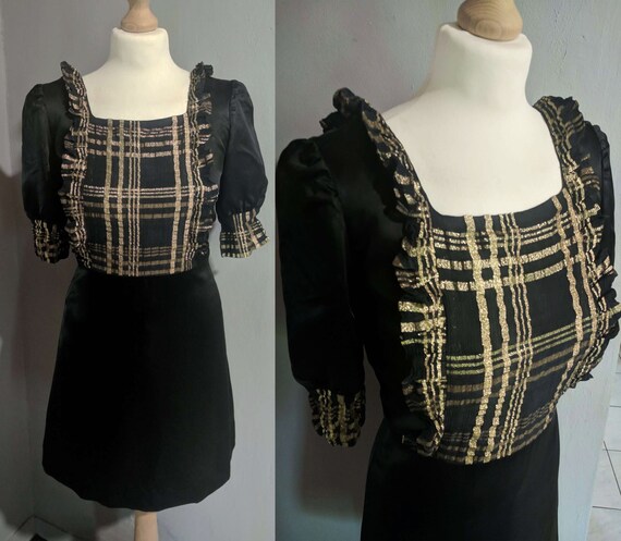 Vintage 60s 70s A line mini disco dress dress/ apr