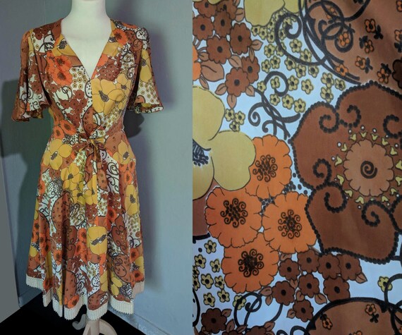 Epic vintage 70s handmade fit and flare dress/ Flo