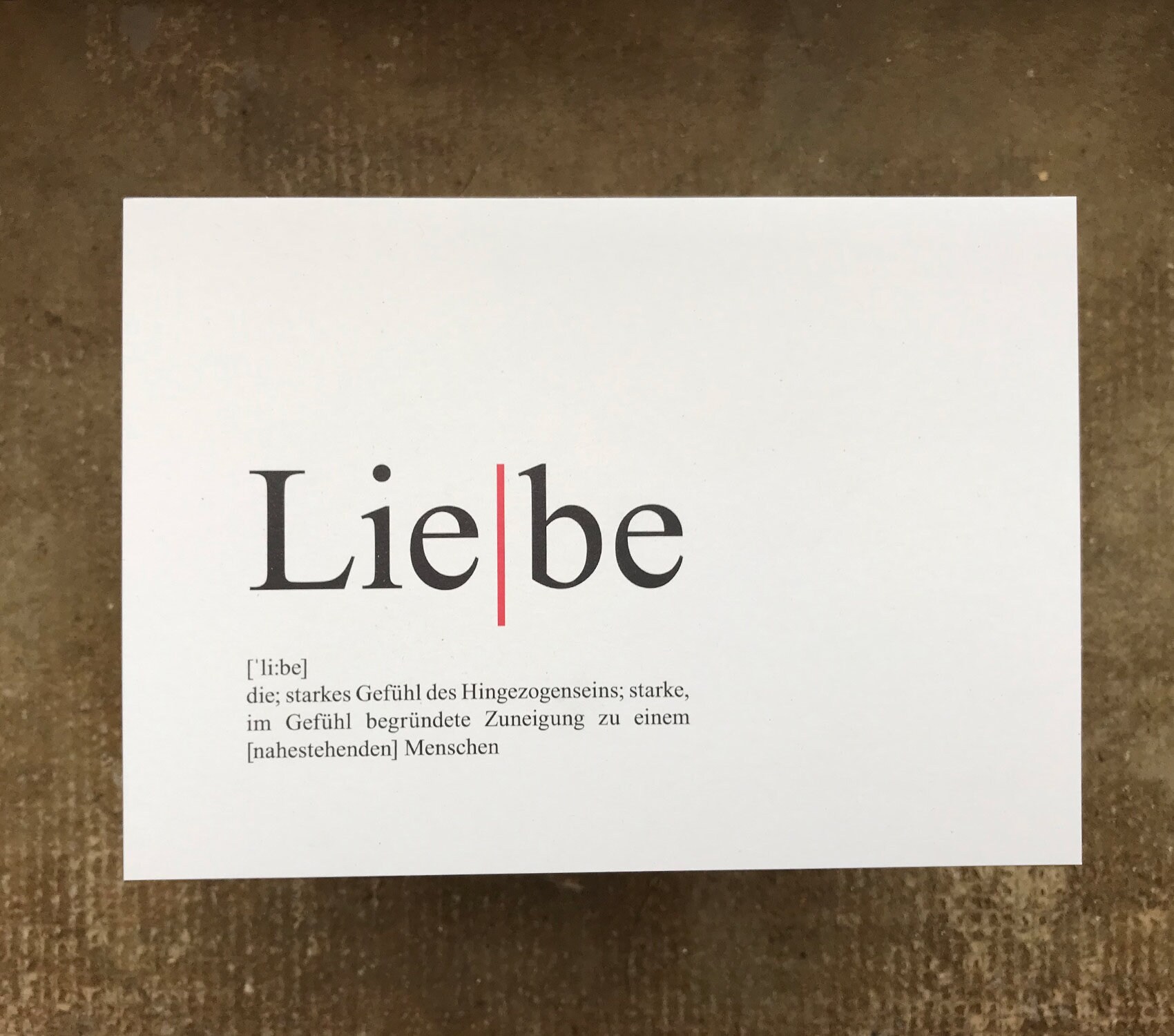 Postkarte Liebe Definition Etsy
