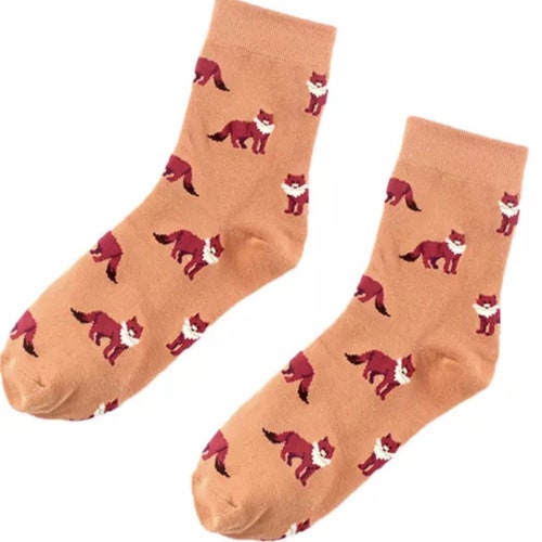 Men's Fox Socks Men's Animal Socks Men's Socks Etsy