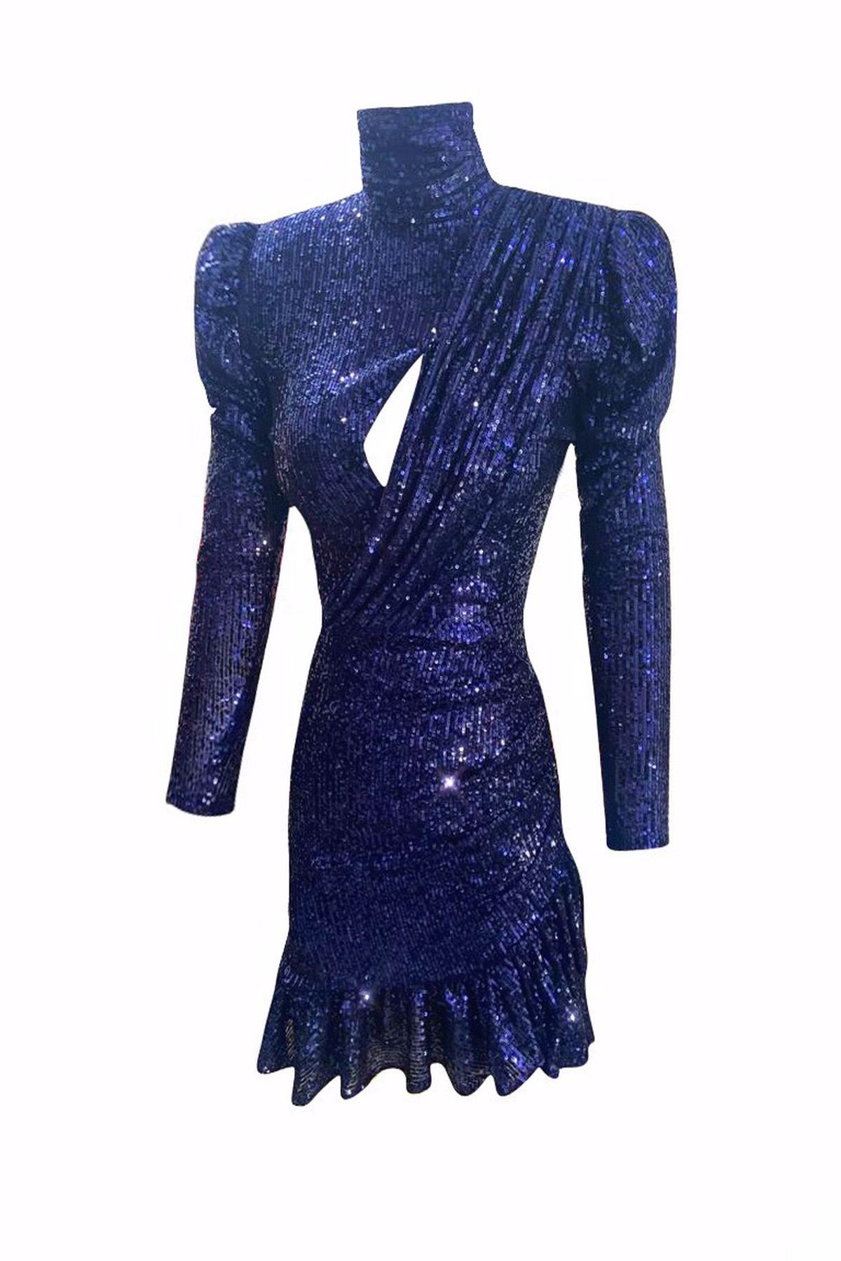 balmain blue sequin dress BALMAIN