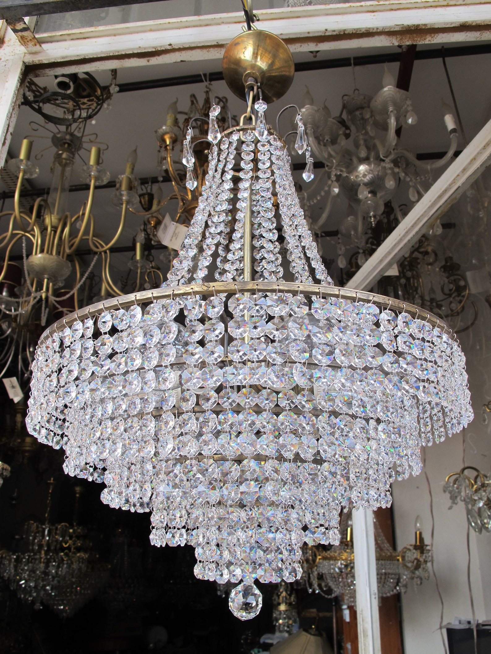 Vintage Austrian Real Swarovski Crystal Chandelier 1960's Etsy