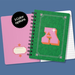 Diário inicial com monograma para mãe, presente personalizado, caderno forrado, diário de presente de aniversário, carta personalizada, planejador, presente para ela